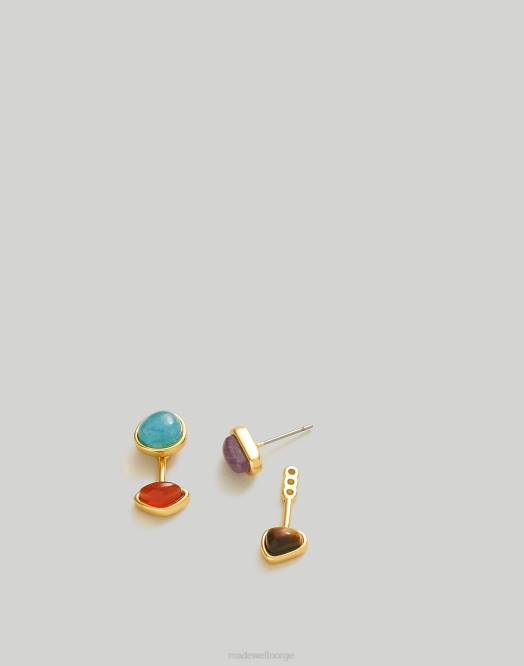 Madewell smykker vintage gull kvinner steinsamling foran-bak øredobber 260F878