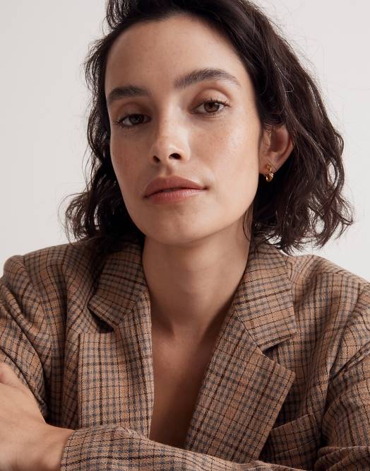 Madewell smykker vintage gull kvinner vridd bånd huggie hoop øredobber 260F844