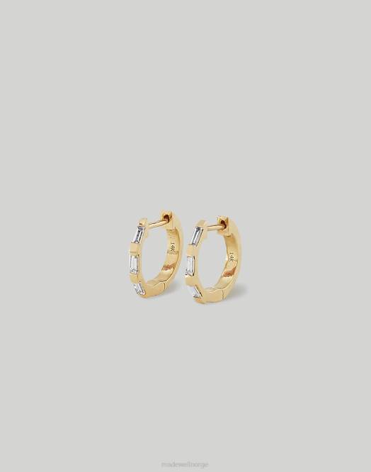 Madewell tilbehør gull kvinner kinn ellie baguette diamant huggie øredobber 260F1731