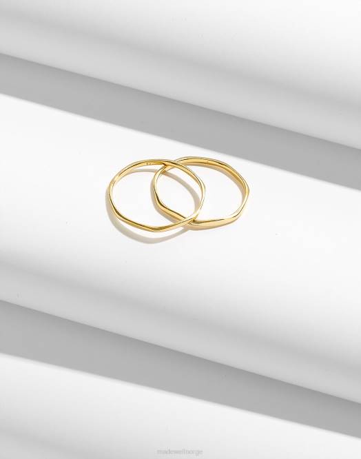 Madewell smykker 14 karat gull kvinner delikat kolleksjon halvfint skinny ringsett 260F988