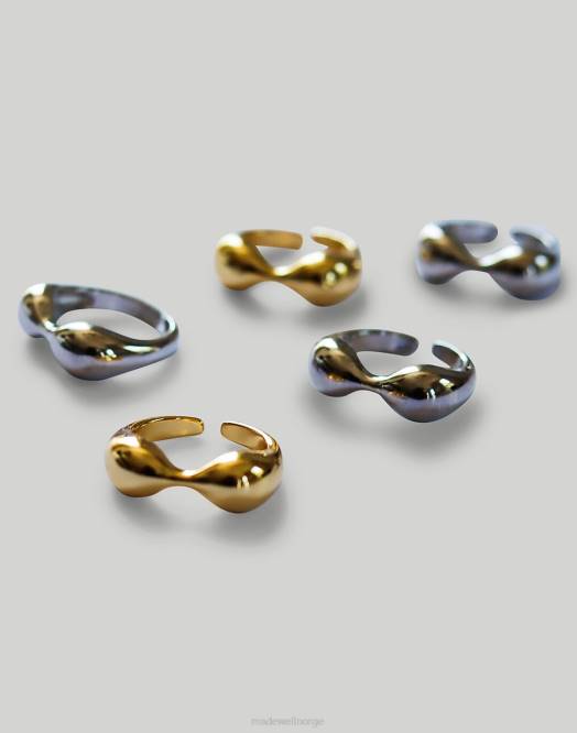 Madewell smykker gull kvinner abcrete & co. chunky bean justerbar ring 260F1452