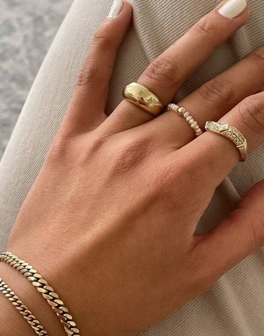 Madewell smykker gull kvinner kinn biwa perlering 260F1748