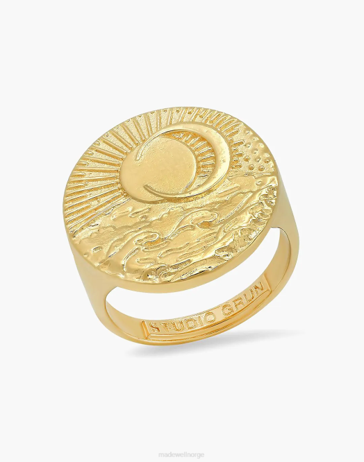 Madewell smykker gull kvinner studio grun sea signetring 260F1554