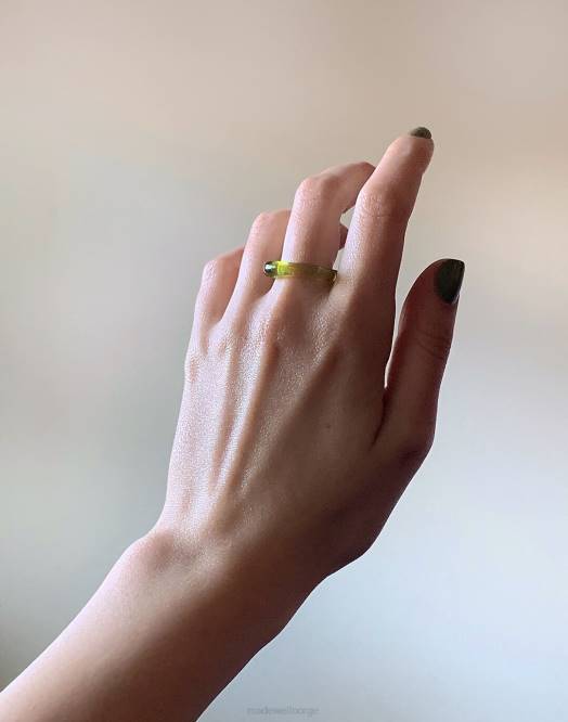 Madewell smykker lysegrønn kvinner jane d'arensbourg lime økologisk båndglassring 260F1473