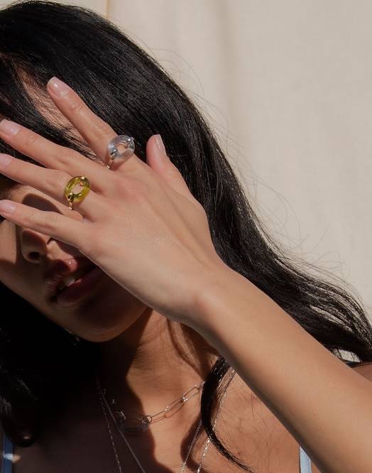 Madewell smykker lysegrønn kvinner kledd i løkkeringen 260F1825