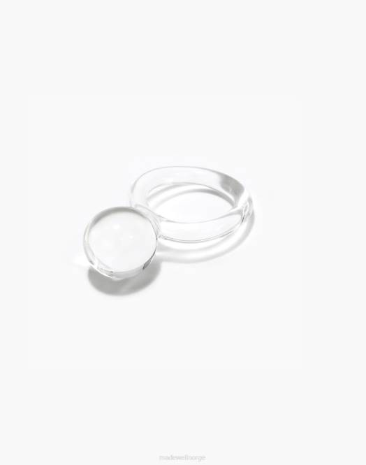 Madewell smykker én farge kvinner jane d'arensbourg orb klart glass ring 260F1479