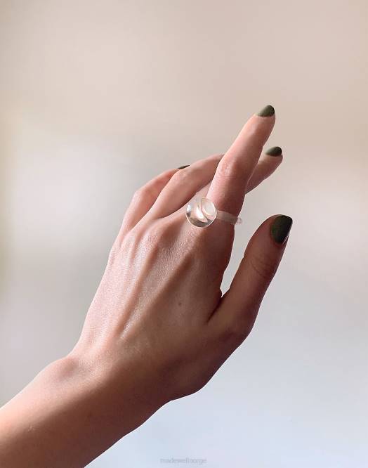 Madewell smykker én farge kvinner jane d'arensbourg orb klart glass ring 260F1479