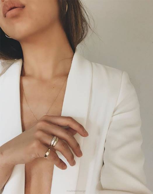 Madewell smykker sølv kvinner kinn våge å elske dome ring i 260F1775