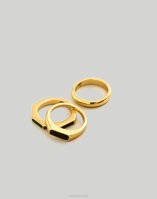 Madewell smykker vintage gull kvinner geometrisk malakitt stablering sett 260F976