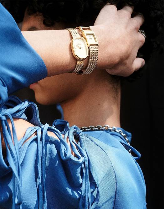 Madewell tilbehør gull kvinner breda revel armbåndsklokke med tjoret netting, 18 mm 260F1320