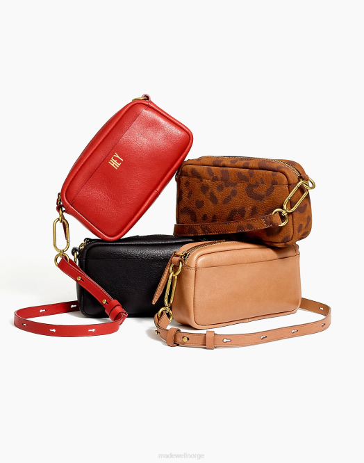 Madewell tilbehør ekte svart kvinner mini crossbody bag med karabinhake i skinn 260F667