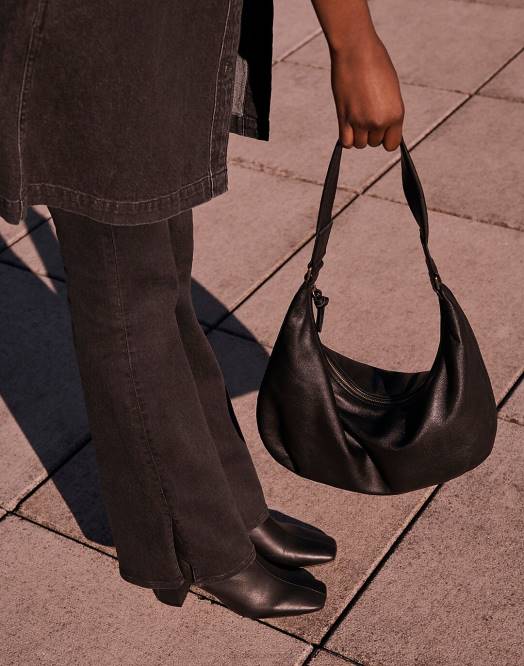Madewell tilbehør ekte svart kvinner sydney hobo bag 260F715
