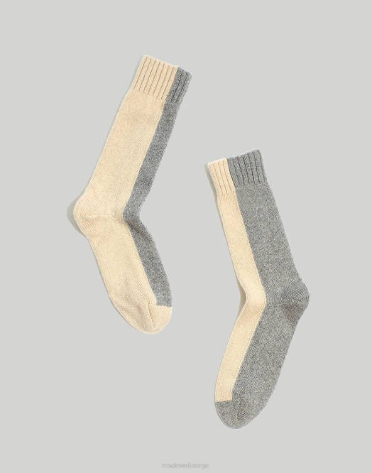 Madewell tilbehør lyng beige kvinner donni pearl (ressurs) cashmere-merino colorblock sokker 260F1015