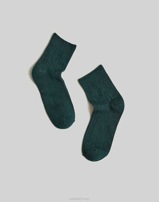 Madewell tilbehør røykfylt gran kvinner slanke ribbestrikkede ankelsokker 260F1010