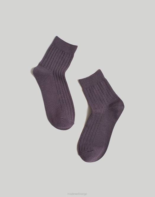 Madewell tilbehør stein kvinner slanke ribbestrikkede ankelsokker 260F1011