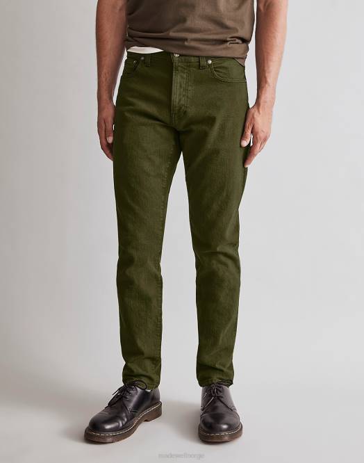 Madewell klær dyp grønn menn plaggfargede slim jeans 260F189