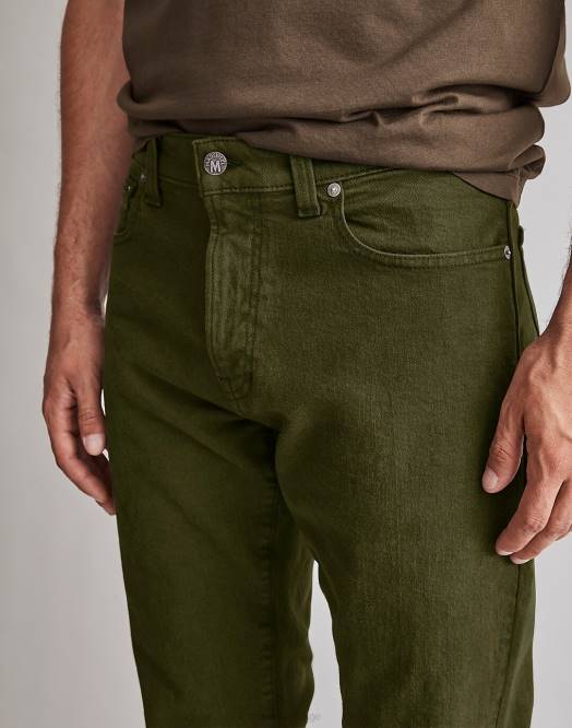 Madewell klær dyp grønn menn plaggfargede slim jeans 260F189