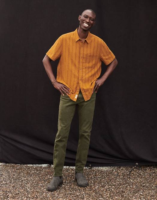 Madewell klær dyp grønn menn plaggfargede slim jeans 260F189