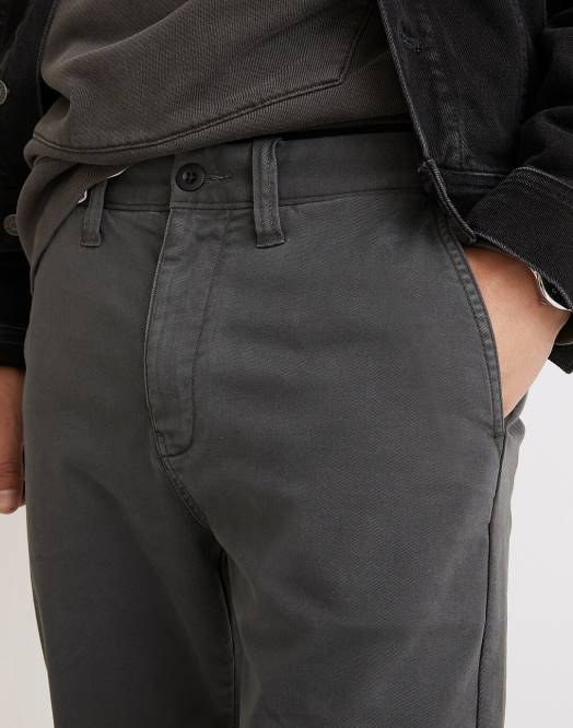 Madewell klær svart kull menn slim chino bukser: coolmax edition 260F212