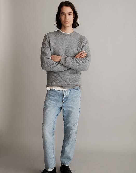 Madewell klær hthr grå menn vattert genser 260F620