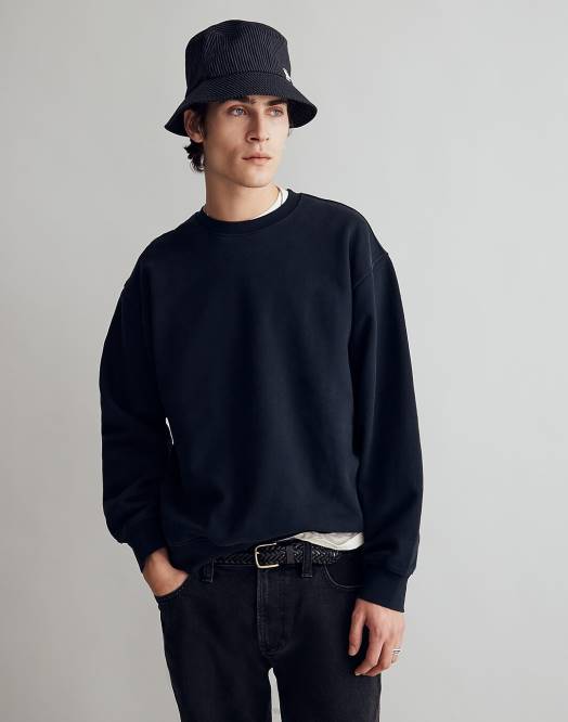 Madewell klær myk mahogni menn mccarren midweight sweatshirt med rund hals 260F372