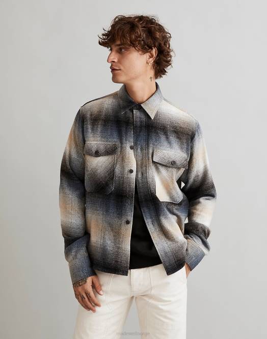 Madewell klær brun menn corridor ombre rutete kingston jakke 260F435