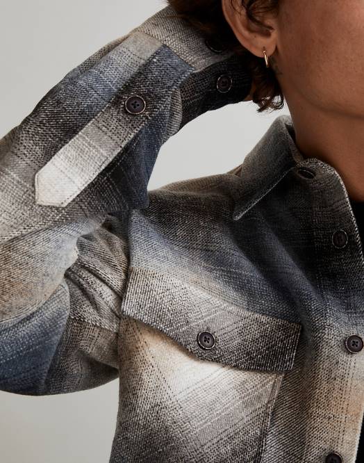 Madewell klær brun menn corridor ombre rutete kingston jakke 260F435