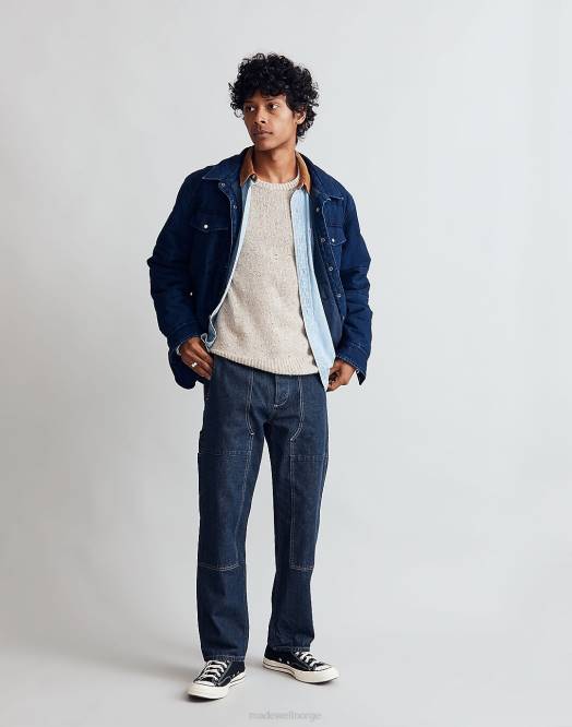 Madewell klær indigo blå menn vattert vestlig skjorte-jakke 260F119
