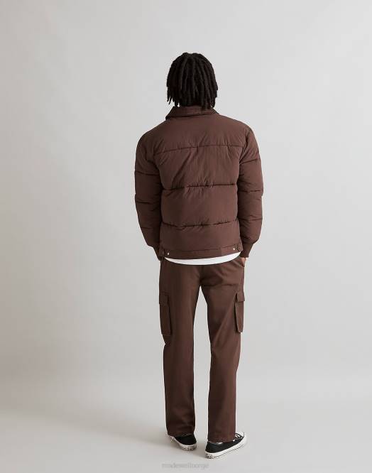Madewell klær sjokoladebrun menn dickies overbook pufferjakke 260F463