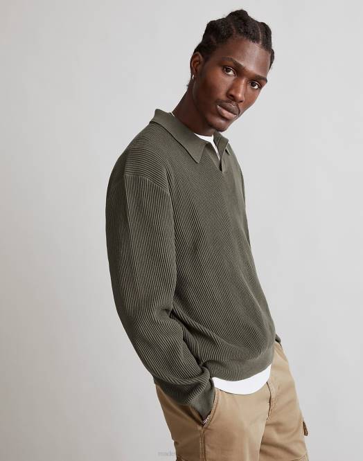 Madewell klær eikenøtt menn johnny-krage langermet genser polo 260F228