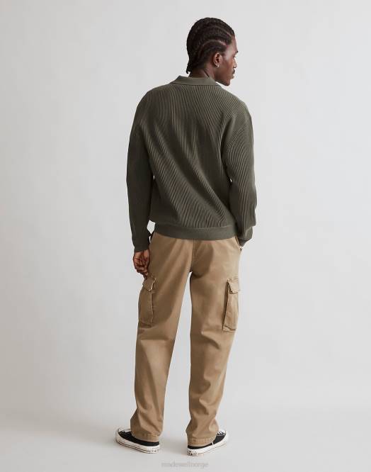 Madewell klær eikenøtt menn johnny-krage langermet genser polo 260F228