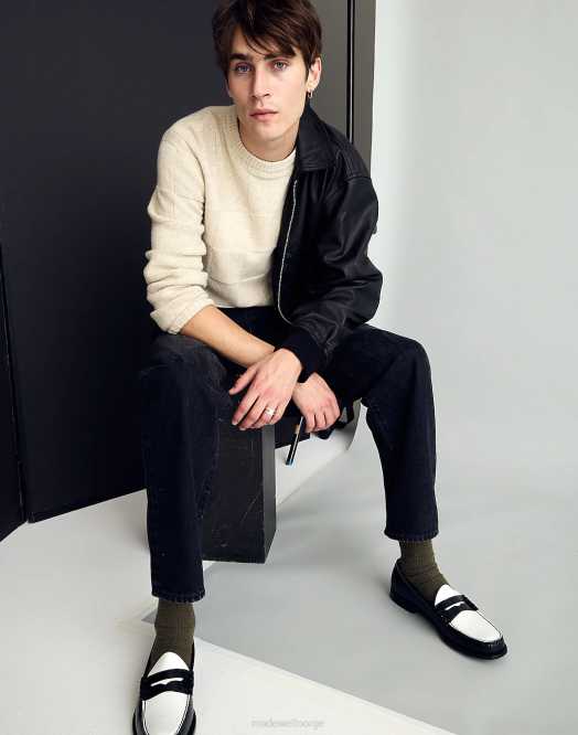 Madewell klær lyng lett sand menn sjakkbrett genser 260F344