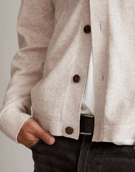 Madewell klær lyng vintage lin menn genser-jakke med knapp foran 260F343