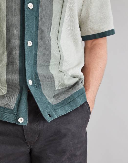 Madewell klær midnattsgrønn menn kortermet genser polo med knapper 260F233