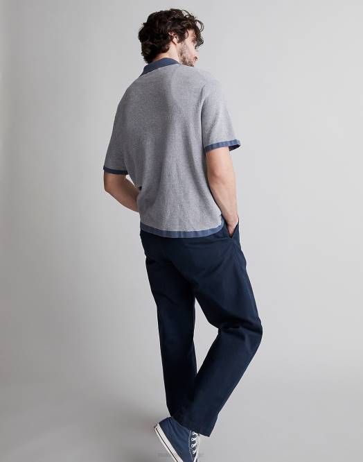 Madewell klær tordenvær menn kortermet genser polo med knapper 260F231