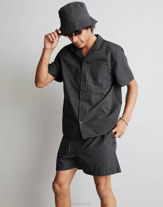 Madewell klær ekte svart menn seersucker everywear-shorts 260F320