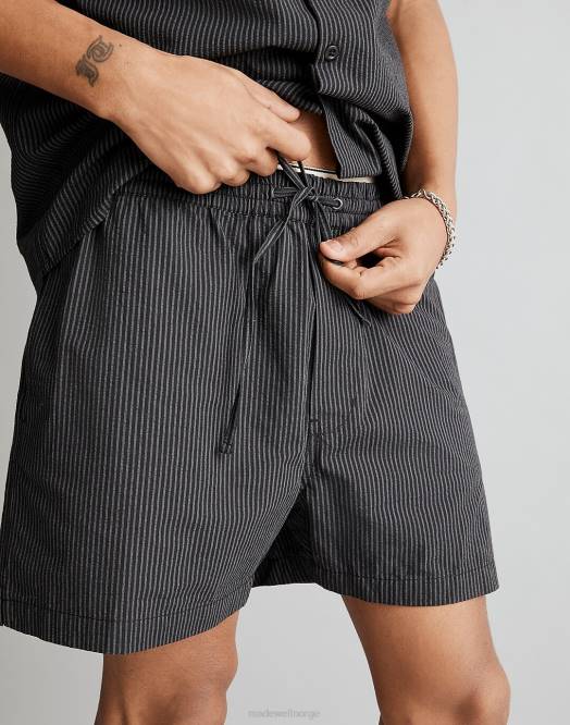Madewell klær ekte svart menn seersucker everywear-shorts 260F320