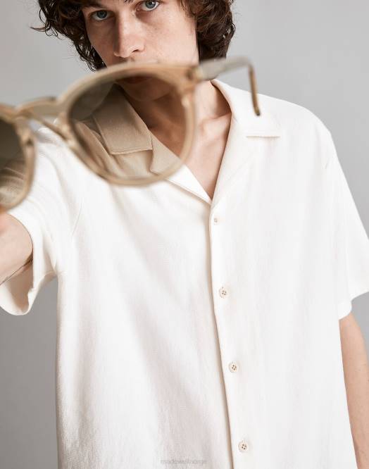 Madewell klær askegrå salvie menn teksturert enkel kortermet skjorte 260F257