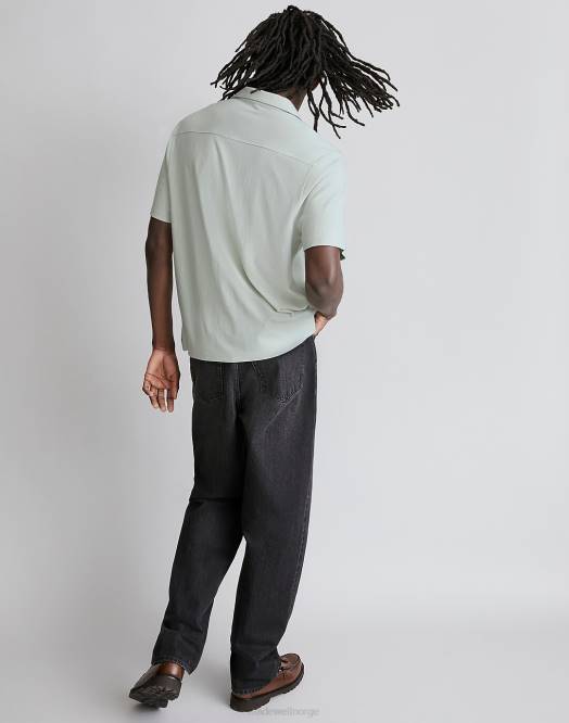 Madewell klær askegrå salvie menn teksturert enkel kortermet skjorte 260F258