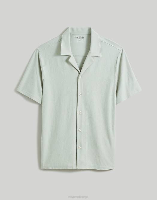 Madewell klær askegrå salvie menn teksturert enkel kortermet skjorte 260F258
