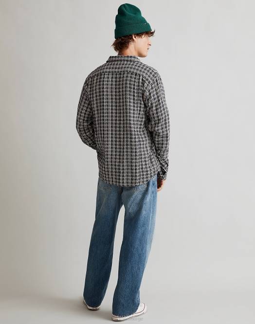Madewell klær blå menn korridor omvendt tweed snøsjekk flanell 260F434