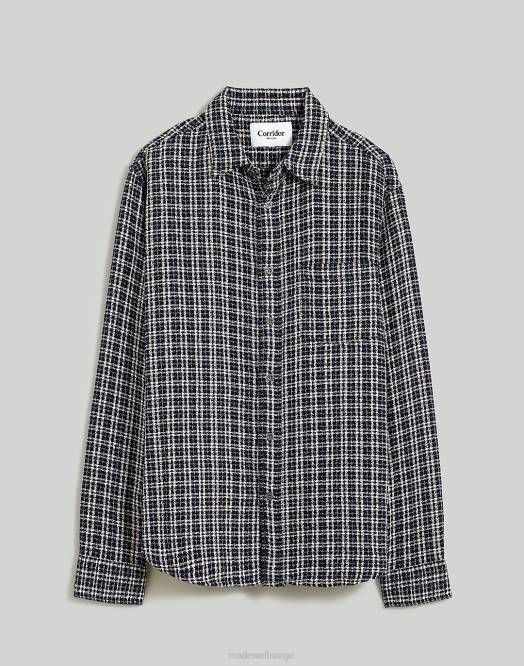 Madewell klær blå menn korridor omvendt tweed snøsjekk flanell 260F434