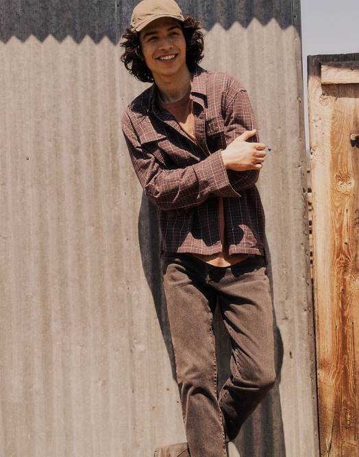 Madewell klær drill khaki menn børstet boxy skjorte 260F283