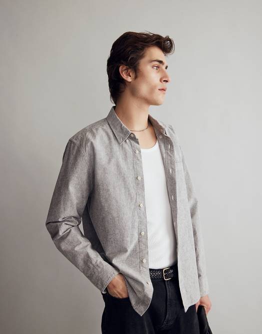 Madewell klær dypt kull menn den vintage-slitte oxford-skjorten 260F275