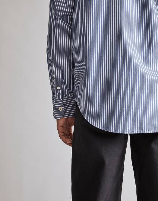 Madewell klær fint blått menn poplin enkel langermet skjorte 260F293