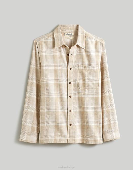 Madewell klær fyr menn enkel langermet skjorte i flanell på søndag 260F299