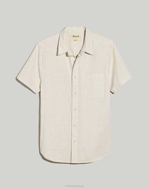 Madewell klær fyr menn perfekt kortermet skjortestripe i hamp-bomull 260F270