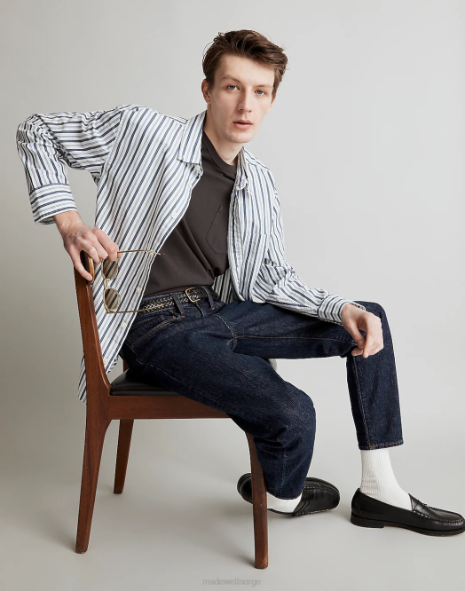 Madewell klær fyr menn poplin enkel langermet skjorte 260F263