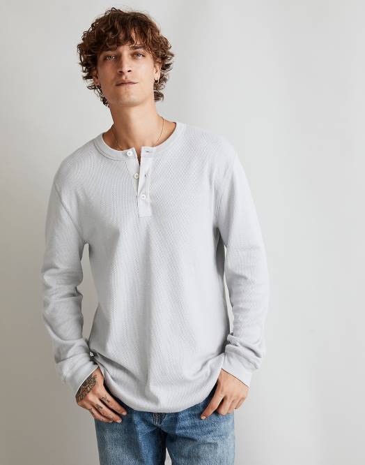 Madewell klær fyr menn termisk henley t-skjorte 260F353