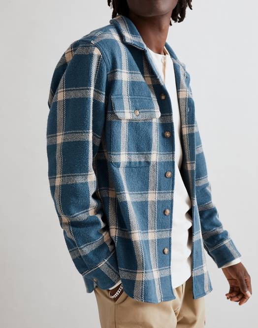 Madewell klær gammel gran menn børstet lett skjorte-jakke italiensk stoff 260F308